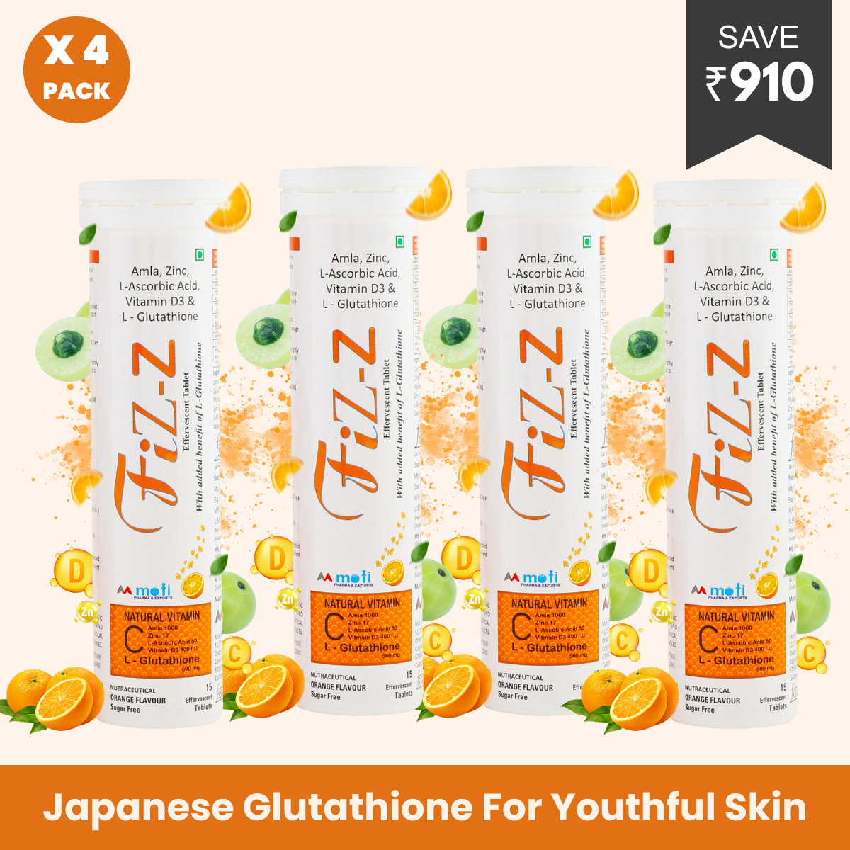 FIZ-Z Japanese Glutathione and Vitamin C Tablets